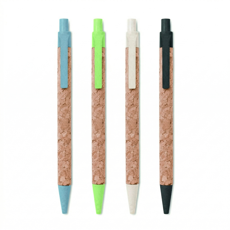 Stylo bille en liège / blé-paille